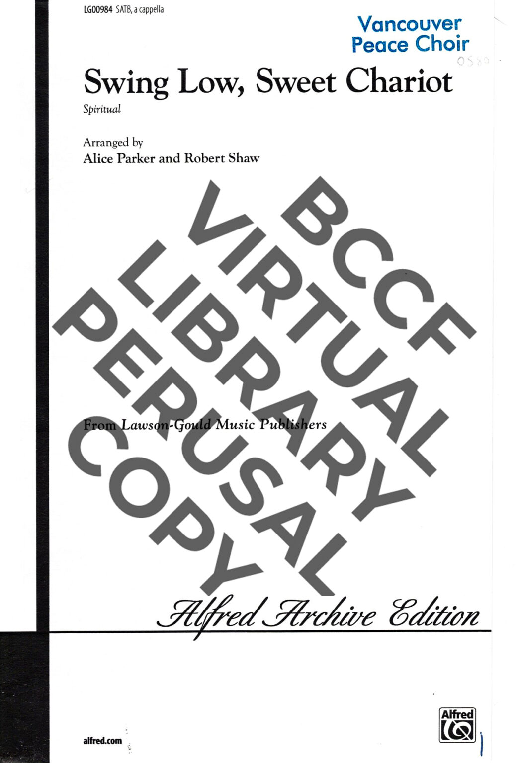 Swing Low, Sweet Chariot | BC Choral Federation